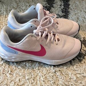 Nike Youth Pink and White Sneakers